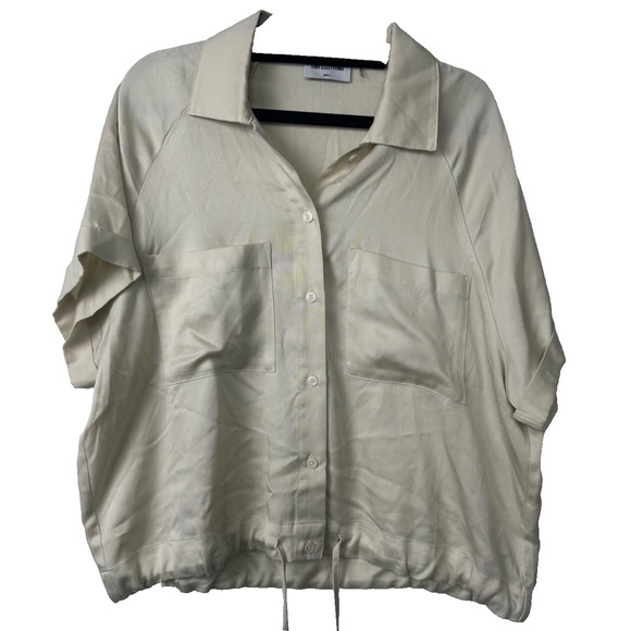 LNA Clothing Oversized Sleeveless Button Down Town Boxy Blouse Sz S Lyocell A32 - Picture 1 of 6